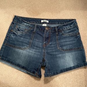 Mudd dark wash jean shorts
